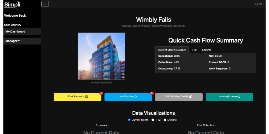 screenshot of Simpli Management